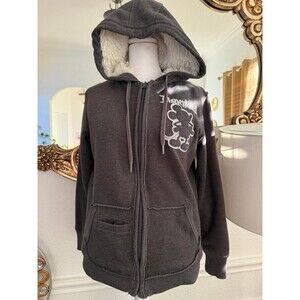 Disneyland Mickey Hoodie Sherpa Lined Zip Up Jacket Size S Gray 55th Anniversary